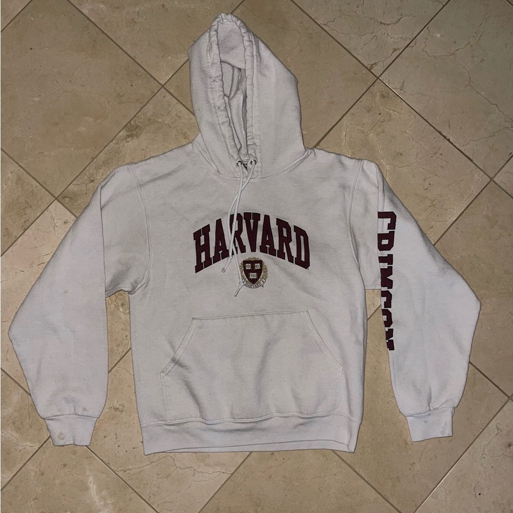 Small White Harvard Hoodie